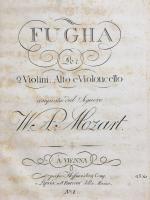 Collection of early/first editions of famous string quartets, bound in 4 half leather volumes (one for each instrument) : Haydn Op. 76 and Op. 77, Mozart Quartets, Mozart Fugha, Ries Op. 70  
