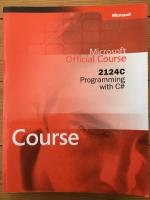 Microsoft Official Course 2124C Programming with C#
