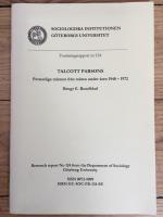 Talcott Parsons: personliga minnen från möten under åren 1948-1972