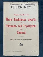 N&aring;gra tankar om Huru reaktioner uppst&aring;, om Yttrande- och tryckfrihet samt Slutord