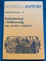 Medeltidsstaden 19. Stadsarkeologi i Mellansverige : l&auml;ge, problem, m&ouml;jligheter