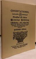 Observationer, som kunna gifwa n&aring;gon anledning til dhe forna Swenskars och G&ouml;thers Penninge R&auml;chningz beskaffenheet, uthi m&aring;nga hundrade &aring;hr tillbaka, uthur theras egne handlingar, lager, afskeder, recesser, ki&ouml;pebreef, contracter och r&auml;kningar.