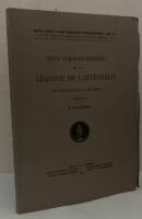 Deux versions in&eacute;dites de la L&eacute;gende de l'Ant&eacute;christ en vers francais du XIIIe si&egrave;cle