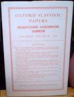 Oxford Slavonic Papers, New Series, Volume III