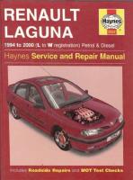 Renault Laguna 1994 to 2000 (L to W registration) Petrol & Diesel. Haynes Service and Repair Manual