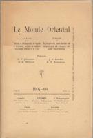 Le Monde Oriental. Vol. II. Fasc. 3. 1907-1908