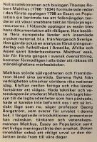 Malthus om befolkningsfr&aring;gan  