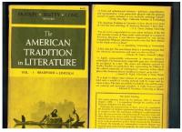 The American Tradition in Literature vol. 1