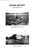 Gysinge egendom - Ett manus fr&aring;n 1903