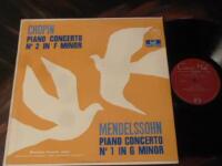 CHOPIN - PIANO CONCERTO NO. 2 IN F MINOR, MENDELSSOHN - PIANO CONCERTO NO 1 IN G MINOR