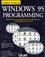 Insider&acute;s Guide to Windows 95 Programming