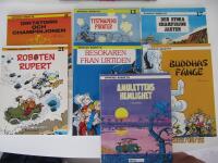 Spirous &auml;ventyr 7 st: Amulettens hemlighet, Buddhas f&aring;nge, Bes&ouml;karen fr&aring;n urtiden, Roboten Rupert, Den stora champinjon jakten, Tystnadens pirater, Diktatorn och champinjonen