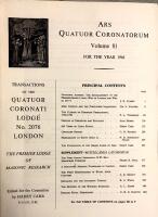 Transactions of Ars Quatuor Coronatorum, the premier lodge of masonic research