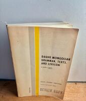 Dagur Mongolian Grammar, Texts and Lexicon