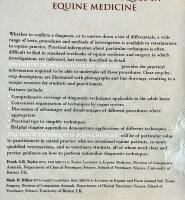 Diagnostic techniques in equine medicine - a textbook for students and practitioners describing diagnostic techniques applicable to the adult horse