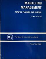 Marketing management : analysis, planning, and control