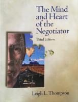 The Mind and Heart of the Negotiator