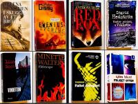 8 b&ouml;cker:  skuggan av ett brott + Fallet Arbogast + Fruset offer + Under jorden i Villette + Vendettan + Red fox + Eldstungor + Fallet Ewenius