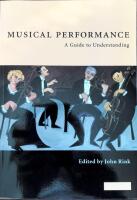 Musical Performance A Guide to Understanding