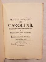 Emanuelis Swedenborgii Festivus applausus in Caroli XII. In Pomeranuam suam adventum 1714. 22. Novembr. Editio phototypographica.