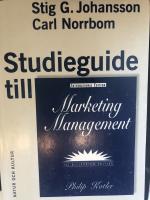 Studieguide till Marketing Management : av Philip Kotler