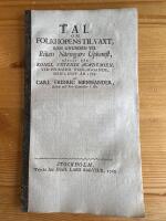 Tal om folkhopens tilv&auml;xt, som grunden til rikets n&auml;ringars upkomst, h&aring;llit f&ouml;r kongl. Vetensk. academien, vid pr&aelig;sidii nedl&auml;ggande den 2 nov. &aring;r 1765.