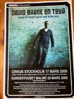 Affisch 50x70 / David Byrne / mars 2009, Stockholm & Malm&ouml;