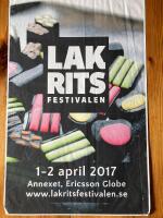 Affisch 42x66 / Lakritsfestival / 1-2 april 2017 / Ericsson Globe, Stockholm