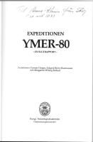Expeditionen Ymer-80 : en slutrapport