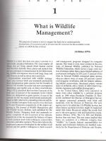 Wildlife ecology and management