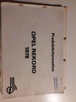 Opel Rekord 1978 produktinformation