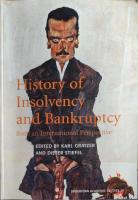 History of Insolvency and Bankruptcy : From an International Perspective