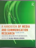 A Handbook of Media and Communication Research: Qualitative and Quantitative Methodologies