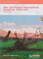 War and Peace: International Relations 1878-1941
