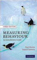 Measuring Behaviour : An Introductory Guide