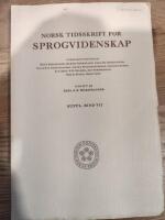 Norsk Tidsskrift for Sprogvidenskap. Suppl. Bind VII