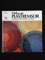 Virka av plastremsor. Modeller i virkat, knutet och fl&auml;tat.