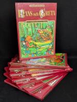 Barnens b&auml;sta sagobibliotek 1-8: 1. Hans och Greta. 2. M&auml;sterkatten i st&ouml;vlar. 3. Sn&ouml;vit och de sju dv&auml;rgarna. 4. Pojken som &aring;t ikapp med j&auml;tten. 5. Askungen. 6. R&ouml;dluvan. 7. Den fula ankungen. 8. Kejsarens nya kl&auml;der.