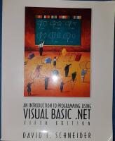An introduction to programming using Visual Basic .NET