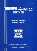 Triumph Spitfire Mk 3 Sports Car Spare Parts Catalogue