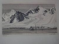 Industri (gruvf&ouml;retag/sm&auml;ltverk) i ett vintrigt fj&auml;llandskap vid kusten