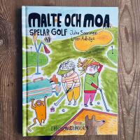 Malte och Moa spelar golf