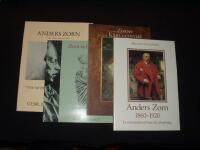 7 st skrifter om Anders Zorn: Zorn och antiken - Zorns m&aring;lning K&auml;rleksnymf - Anders Zorn 1860-1920 - Anders Zorn ''the artist as peintre-graveur'' - Konstn&auml;ren Anders Zorn 1860-1920 av Birgitta Sandstr&ouml;m - Zorn i Mora av Erik Forssman - Zorsamlingarna Mora, kortfattad v&auml;gledning