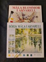 B&ouml;rja m&aring;la i akvarell och M&aring;la blommor I akvarell