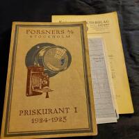 Forsners, Priskurant i Fotografiska apparater och f&ouml;rbrukningsartiklar m.m. 1924-1925