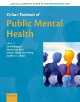 Oxford textbook of public mental health