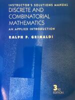Instructor's solutions manual discrete and combinatorial mathematics - an applied introduction