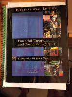 Financial theory and corporate policy
