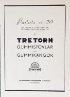 Prislista nr 219 p&aring; Tretorn Gummist&ouml;vlar och Gummik&auml;ngor