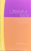 LITTERATURTEORI  -  En mycket kort introduktion; efterskrift av Johan Svedjedal
